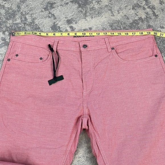 New Rodd & Gunn Straight Fit Jean Pants Coral Red Lived In Washed Sz 38 - Picture 11 of 15